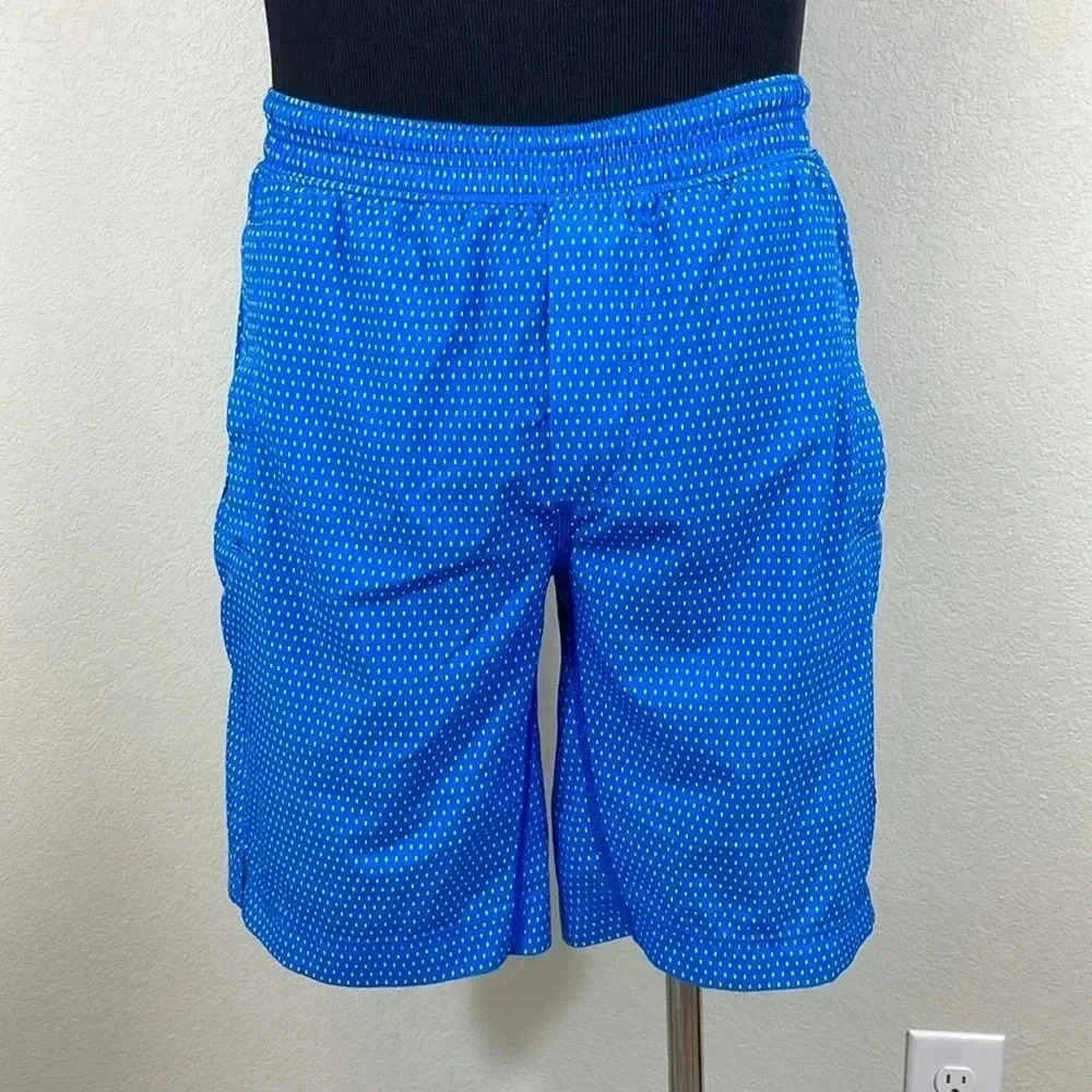 Lululemon blue and‎ white polka dot swim trunks size xs